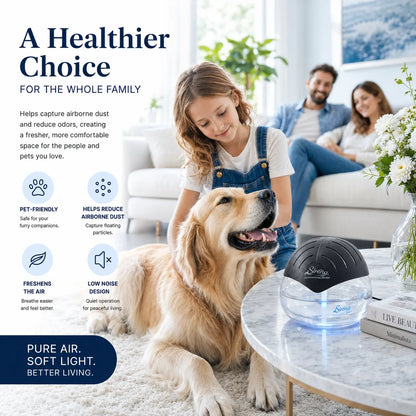 Water-Based Air Purifier with Essential Oil Diffuser & LED Night Light – Refresh Your Home Air, Reduce Odors from Smoke and Pets