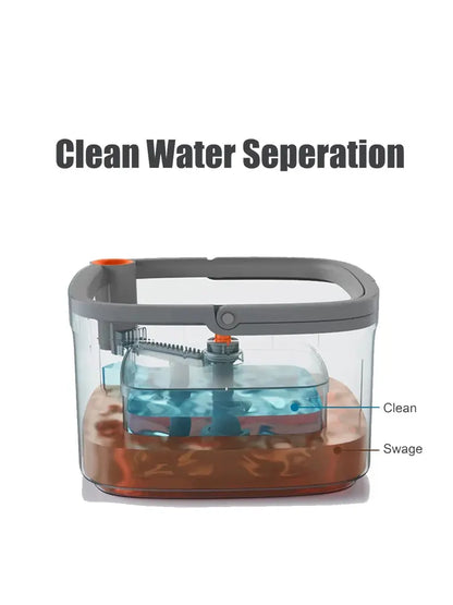 Spin Mop & Bucket Set with Dual Water Separation System, 360° Rotating Microfiber Floor Mop for Home Cleaning