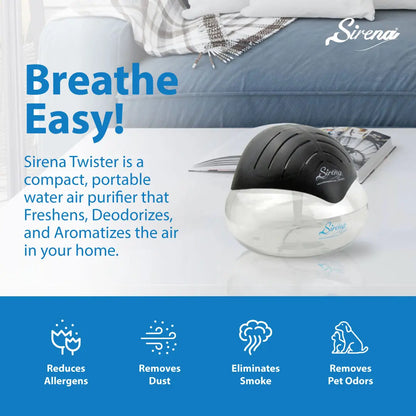 Water-Based Air Purifier with Essential Oil Diffuser & LED Night Light – Refresh Your Home Air, Reduce Odors from Smoke and Pets