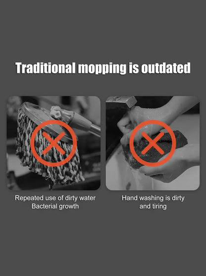 Spin Mop & Bucket Set with Dual Water Separation System, 360° Rotating Microfiber Floor Mop for Home Cleaning