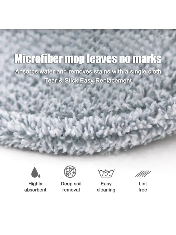Spin Mop & Bucket Set with Dual Water Separation System, 360° Rotating Microfiber Floor Mop for Home Cleaning