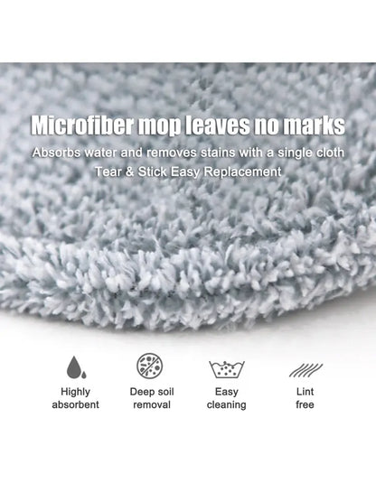 Spin Mop & Bucket Set with Dual Water Separation System, 360° Rotating Microfiber Floor Mop for Home Cleaning
