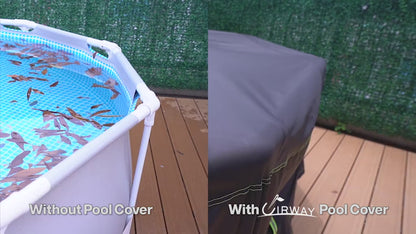 18FT Round Pool Cover – Heavy-Duty 500D Fabric with Windproof Straps & UV Protection